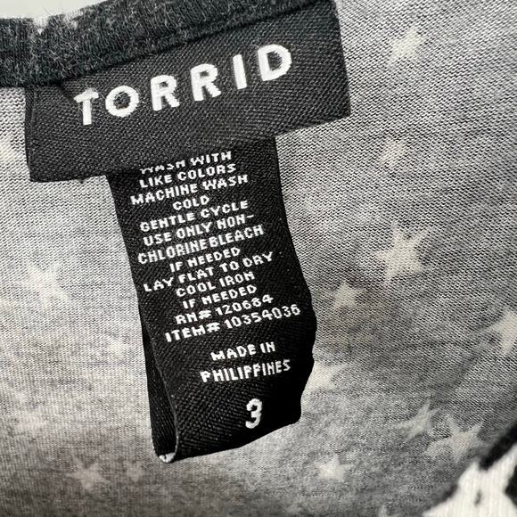 Torrid plus size black all over star print tank top novelty adjustable size 3X - Picture 3 of 5